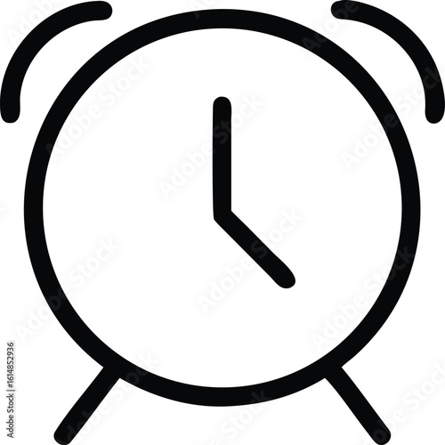 Black Outline Alarm Clock Icon time wake up