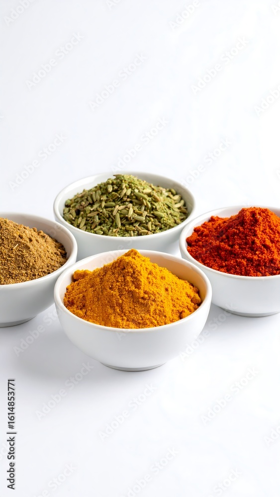 Colorful spices in small bowls Colorful spices in small bowls