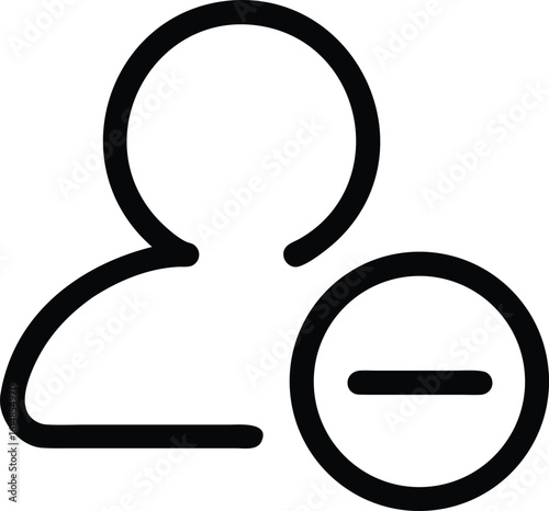 User profile icon with a minus symbol person silhouette