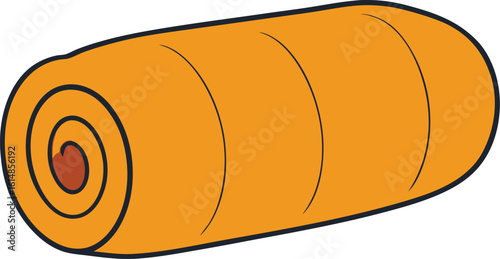 sleeping bag rolled up vector illustration on transparent background