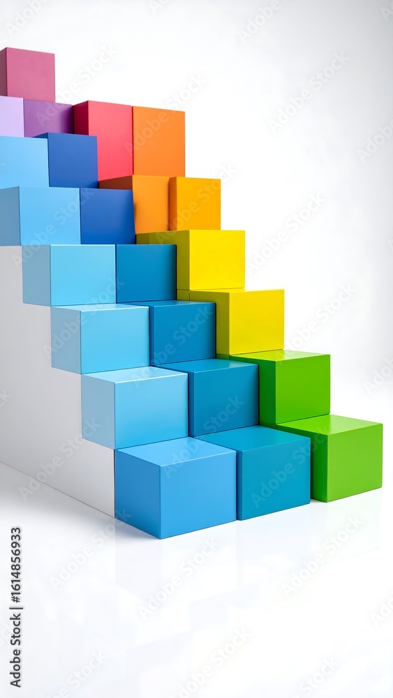 Obraz premium Colorful steps rising upward
