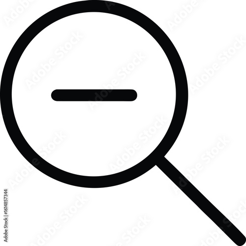 Magnifying Glass Icon with Minus Symbol zoom out reduce