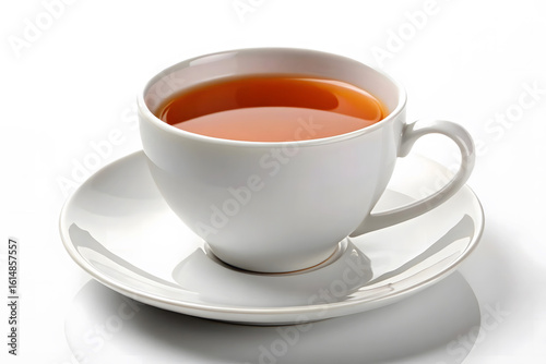 Wallpaper Mural White Ceramic Cup of Hot Tea on Saucer with White Background Torontodigital.ca