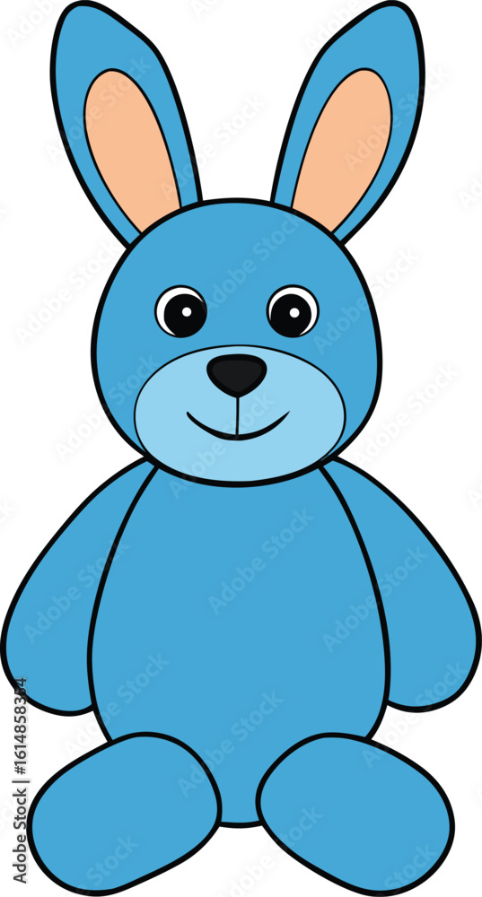 Obraz premium stuffed bunny toy vector illustration on transparent background