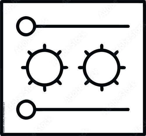 Three settings sliders with circular knobs controls