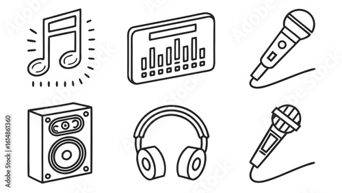 Music & Sound Icon Set – Vector Symbols for Audio, Instruments & Playback