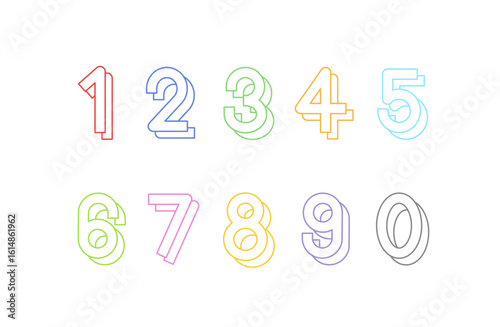 パステルカラーのシンプルな数字セット