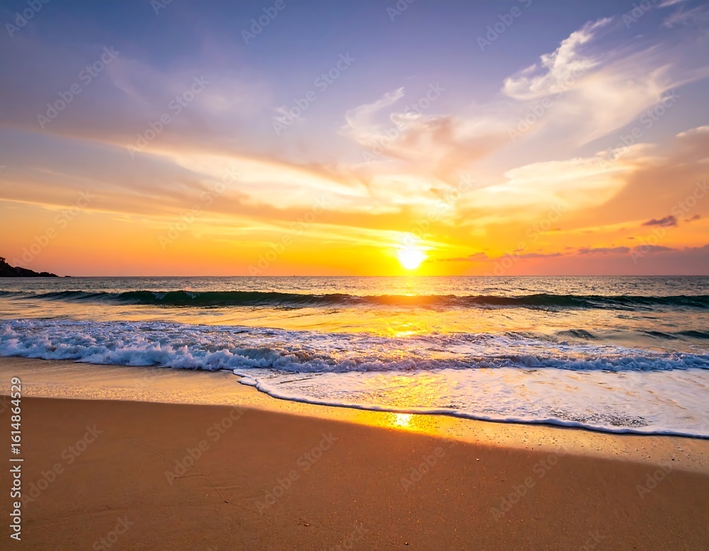 Obraz premium Sunset over a beach