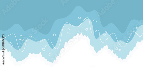 Summer beach waves border