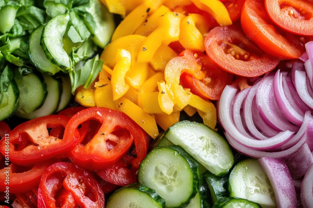 Freshly chopped vegetables on rustic platter Freshly chopped vegetables on rustic platter