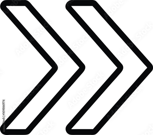 Three parallel chevron arrows pointing right on white