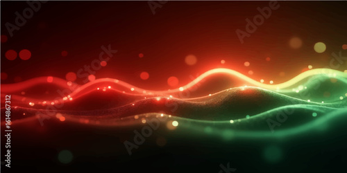 Abstract colorful red glowing background with bright fire light waves and magical star patterns