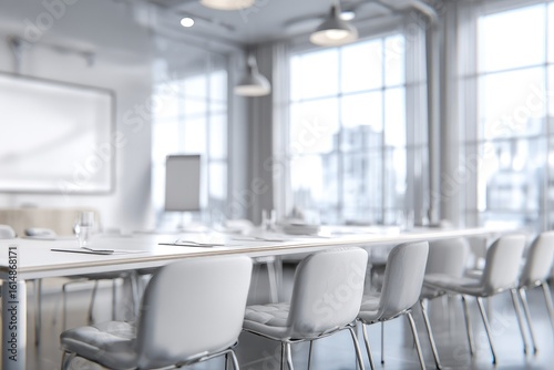 Wallpaper Mural Modern, minimalist conference room with large windows overlooking a city Torontodigital.ca