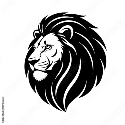 Wallpaper Mural Majestic Lion Head Profile Stylized Black and White Design Torontodigital.ca