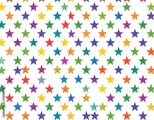 Colorful star pattern on white background (5)
