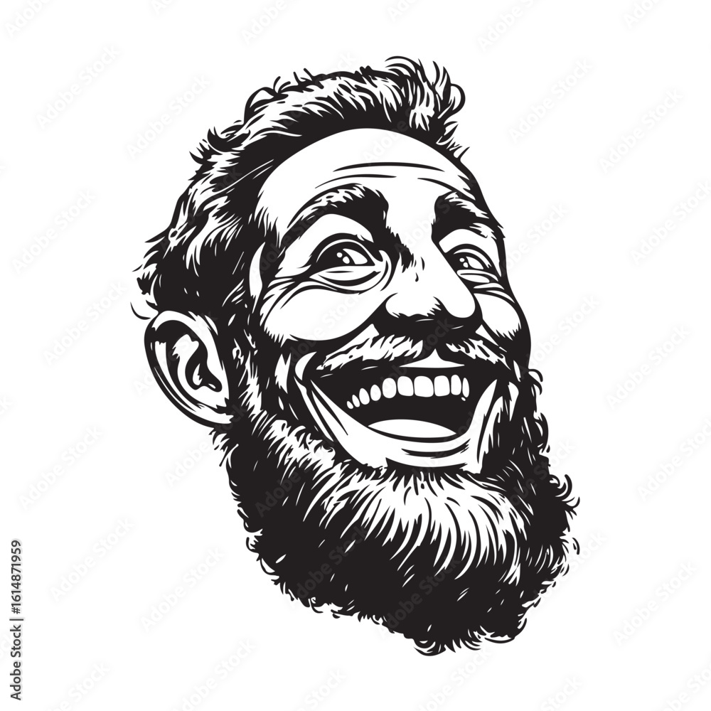 Obraz premium bearded man smiling silhouette