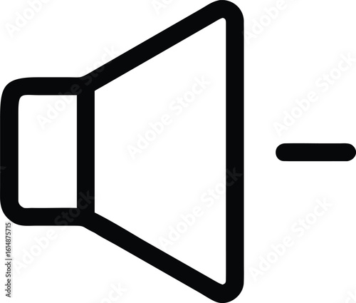Speaker volume down icon with minus symbol audio sound