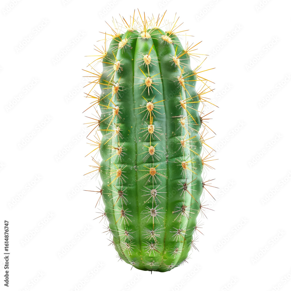Close-up of a cylindrical cactus with light yellow spines Close-up of a cylindrical cactus with light yellow spines