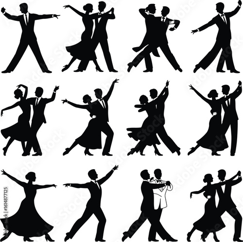 Couples dancing ballroom elegant poses ballroom dancing