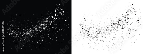 Black and white blood drip isolated vector paint splash background