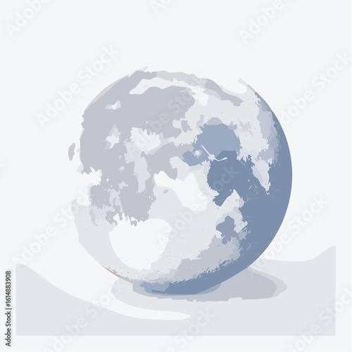 Pleine lune, fond blanc