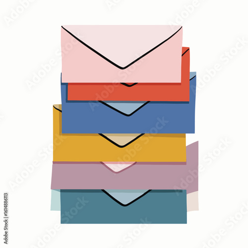 email isolated in White Background, email vector, Flat lay vector illustration