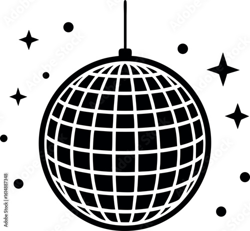 disco ball silhouette vector illustration