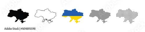 Vector map of Ukraine filled with Ukrainian flag colors, symbolizing freedom, patriotism, and national identity in flat style.