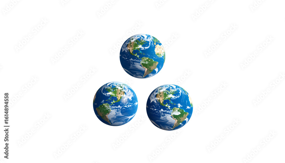 Obraz premium Blue and green globe on white background 