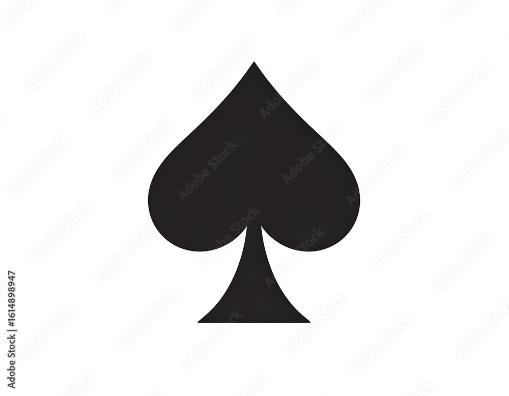 Solid black spade symbol on white background Solid black spade symbol on white background