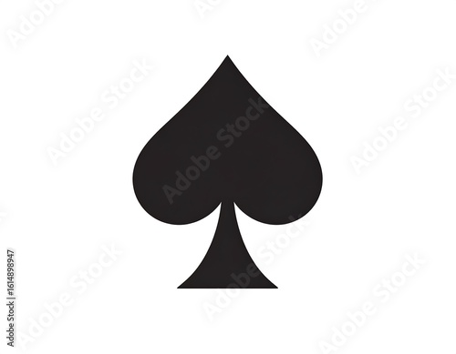 Solid black spade symbol on white background