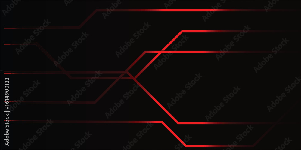 Dark background with glowing red tech lines forming an angular network. Ideal for technology, cyber themes, futuristic interfaces, and digital art.