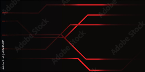 Dark background with glowing red tech lines forming an angular network. Ideal for technology, cyber themes, futuristic interfaces, and digital art.