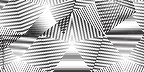 Minimalist hexagonal illusion of expanding layered lines with abstract symmetry. Perfect for backgrounds, optical art, patterns, and digital design.