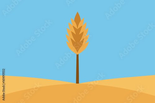 Wheat stalk in a field scene