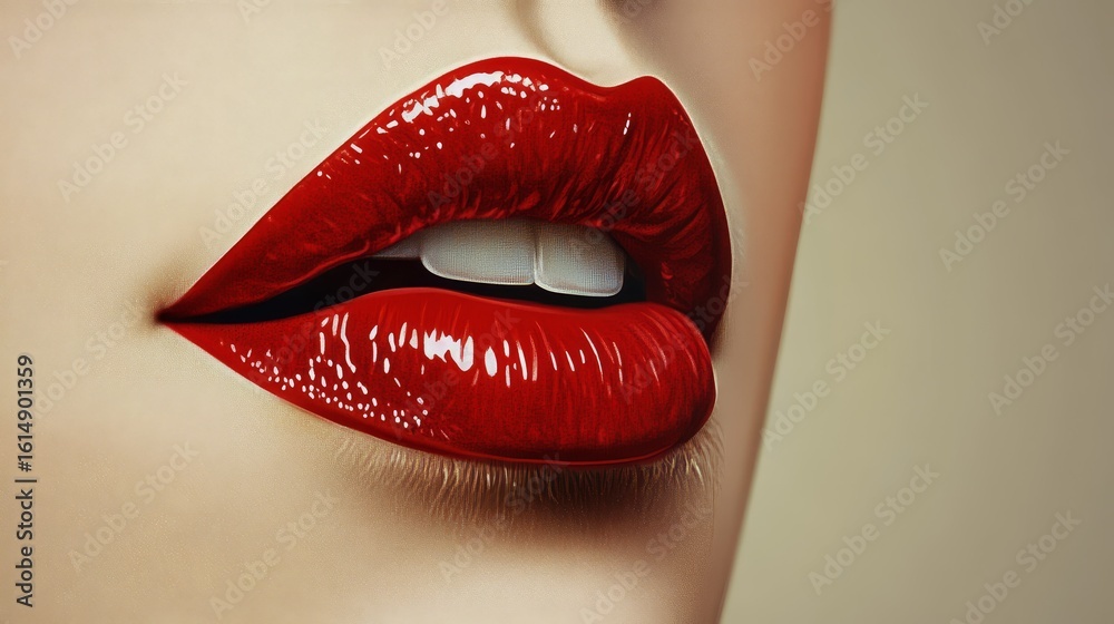 Obraz premium gloss red lips