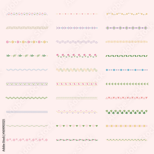 프레임 라인 띠장 벡터 일러스트 세트