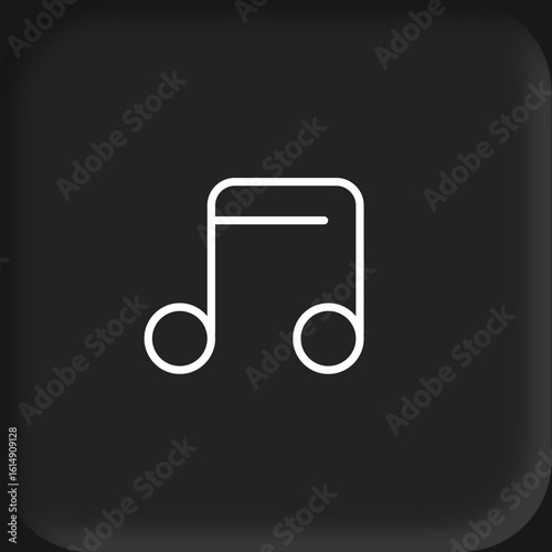 A simple, clean white musical eighth note symbol on a dark gray background, representing sound and melody.