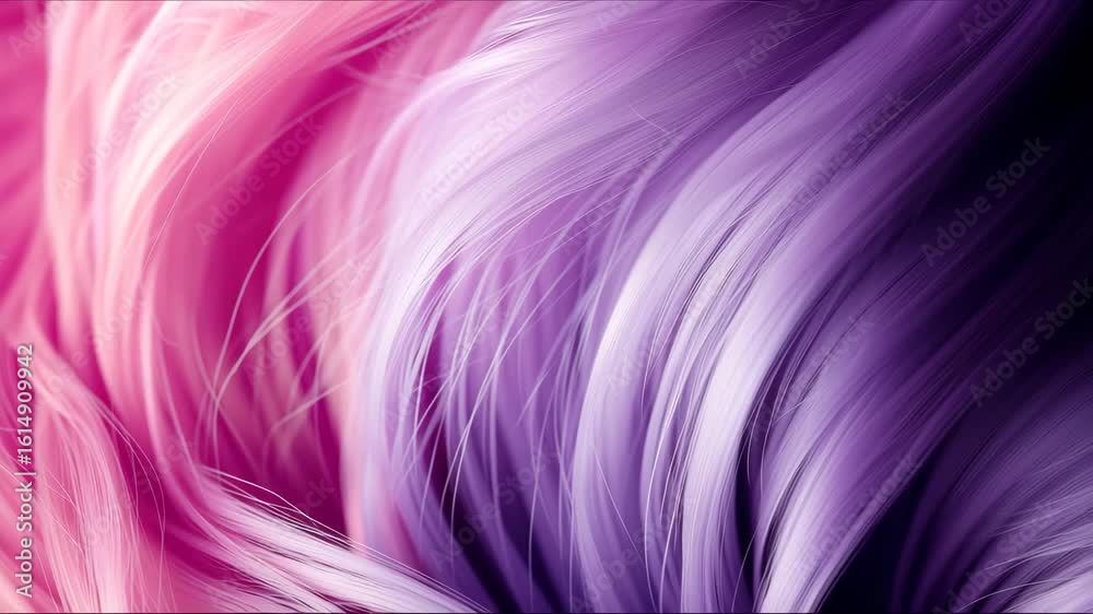 Shifting purple and pink light waves. Colorful lines blowing round middle axe