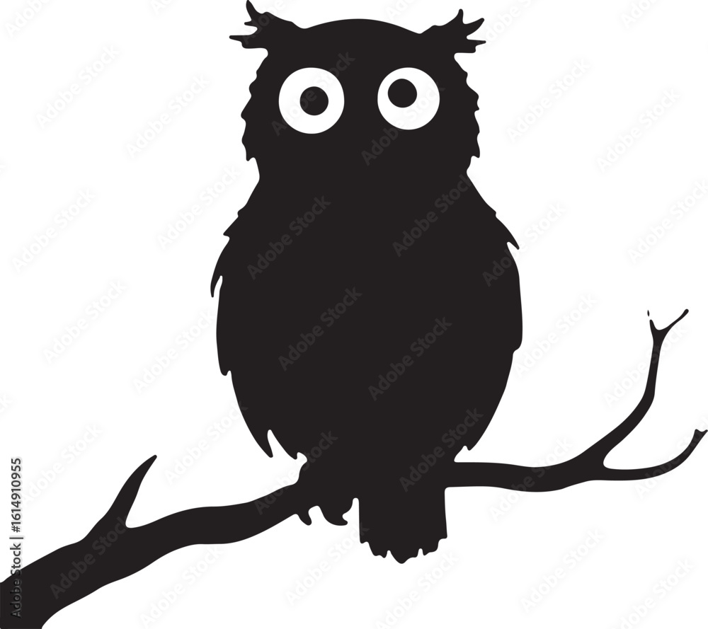 Fototapeta premium Black Owl Silhouette Clipart Bundle 