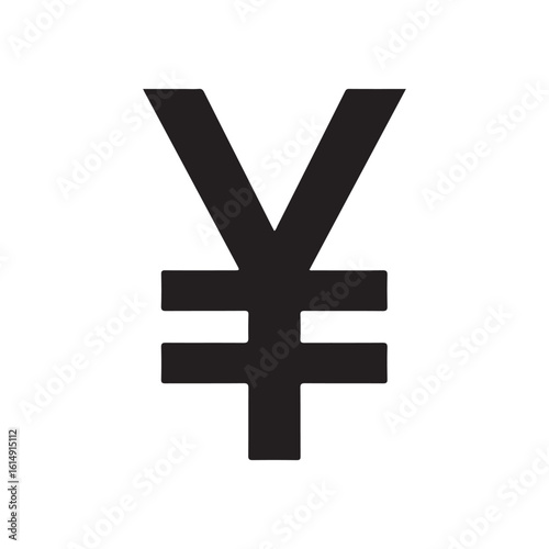 Japanese yen symbol icon silhouette vector flat illustration design