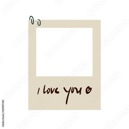 Blank Instant Photo Frame With I Love You Message