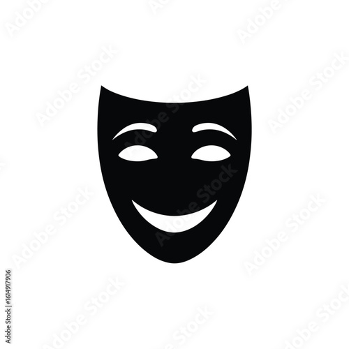 Classic comedy tragedy theater mask icon