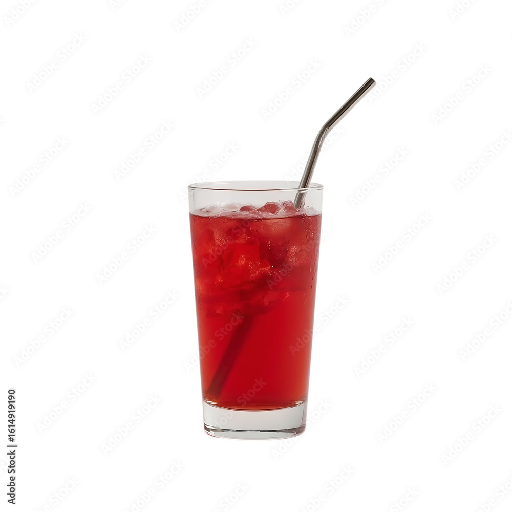 custom made wallpaper toronto digitalRefreshing red cocktail with ice and straw isolated on transparent background
