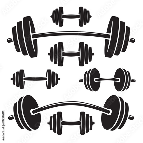 A set of isolated dumbbells for gym fitness, perfect for heavy weightlifting and strength training workouts