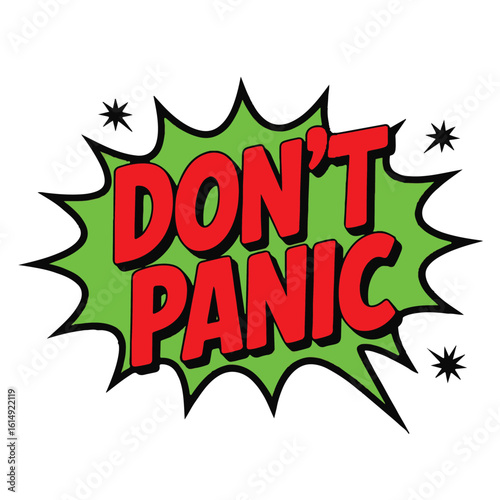 Don't Panic Pop Art Clipart – Comic Style Explosion Graphic