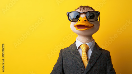 Duck in suit with glasses