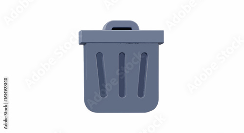 Gray trash can icon, simple and stylized, digital graphic.