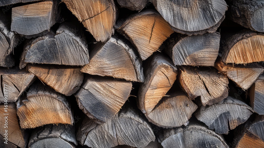 Fototapeta premium logs stacked wood