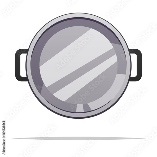 Top view of cooking pot pan vector isolated illustration
